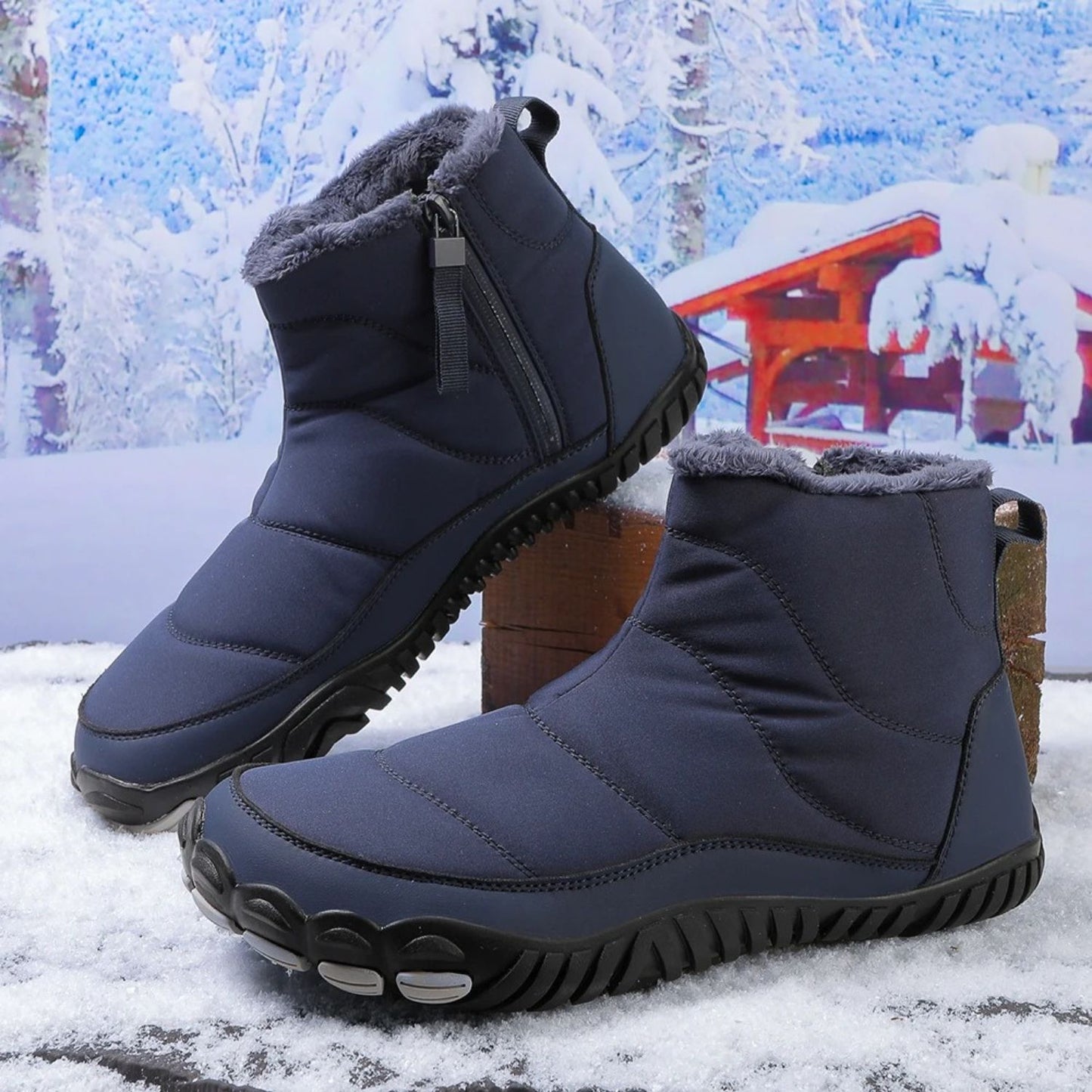 Slip On Winter Ankle Boots with Plush Lining for Men and Women